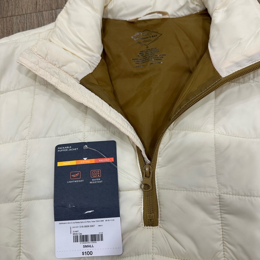 St. John's Bay Cream Puffer Jacket